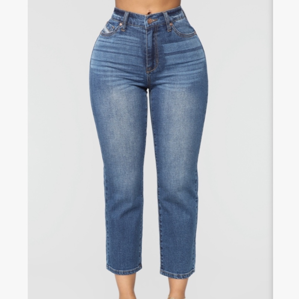 High waisted cropped jeans